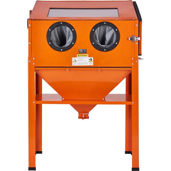 Succebuy Cabina Di Sabbiatura Da 60 Galloni, Cabina Di Sabbiatura Da 40-120 Psi Con Supporto, Sabbiatrice In Acciaio Per Impieghi Gravosi Con Pistola Di Sabbiatura E 4 Ugelli In Ceramica Per Rimuovere Vernice, Ruggine E Macchie-image