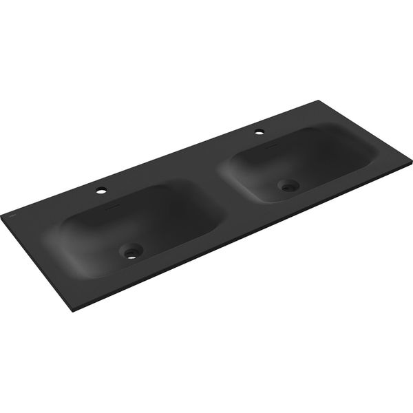Mexen Vela Lavabo Incassato Doppio 121 X 46,5 Cm, Nero Opaco - 25231271D-image