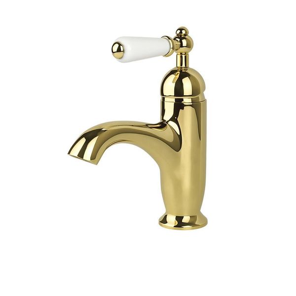 Miscelatore Per Lavabo Verticale Milford Oro Retrò Lauferi-image