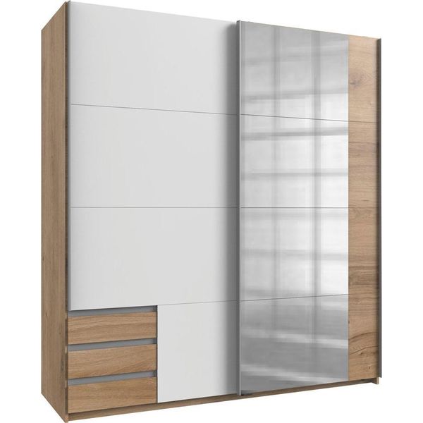 Armadio Ad Ante Scorrevoli Emden Armadio 180X64X198Cm In Rovere Bianco A 2 Ante (18803)-image