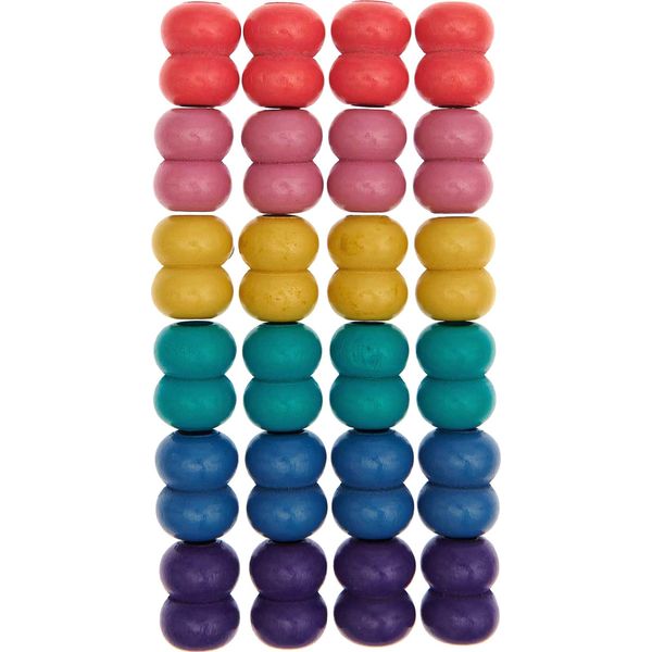 Rico Design Perline Macramè Colori Arcobaleno 24 Pezzi 17 Mm X 22 Mm Set Artigianale-image