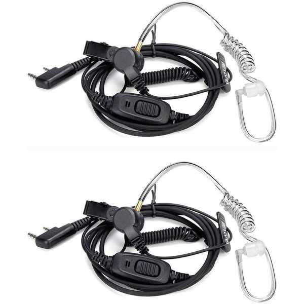 Retevis EEK009 Cuffia Radio, Cuffia Radio A 2 Pin Con Microfono Compatibile Per Retevis RT24 RT27 RT28 RT619 BF-88E BF-888S Kenwood (Confezione Da 2)-image