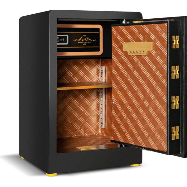 Costway 42,5L Cassaforte Con Serratura A Combinazione, Cassetta Di Sicurezza Integrata, Ripiano Estraibile, Cassaforte Per Mobili Ignifuga, Incl. 2 Chiavi Di Emergenza, 37,5X36,5X59Cm-image