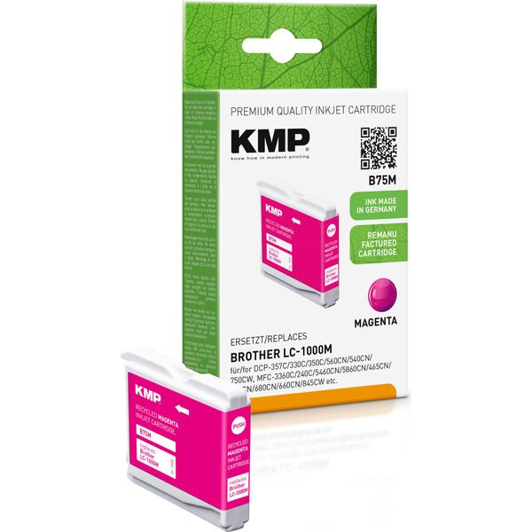 Kmp Printtechnik Ag 1035,4006 Kmp Patrone Brother LC-1000M LC51M 400 S. Magenta Remanufactured-image