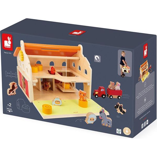 Fattoria Giocattolo In Legno Janod - Il Mio Primo Set Di Fattoria Con Accessori-image