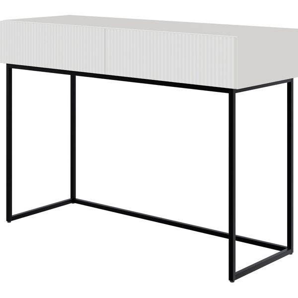 Selsey Veldio - Comodino Con Cassetti, Bianco Con Struttura In Metallo Nero, 110 Cm-image