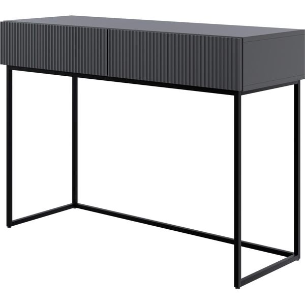 Selsey Veldio - Comodino Con Cassetti, Nero Con Struttura In Metallo, 110 Cm-image
