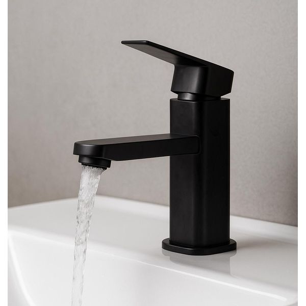 Miscelatore Per Lavabo Pasco - Nero - Miscelatore Monocomando Con Kit Di Installazione E Tubi Flessibili-image
