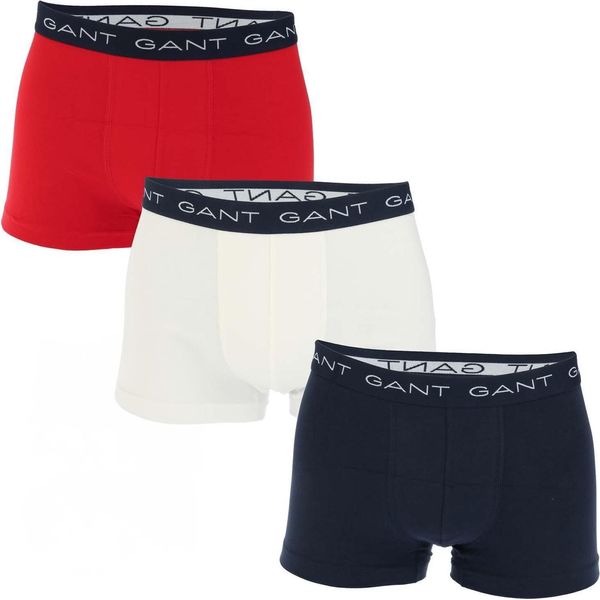 Gant - Boxer Da Uomo (Confezione Da 3) GT5931 (L) (Rosso/Bianco Naturale/Blu Scuro)-image