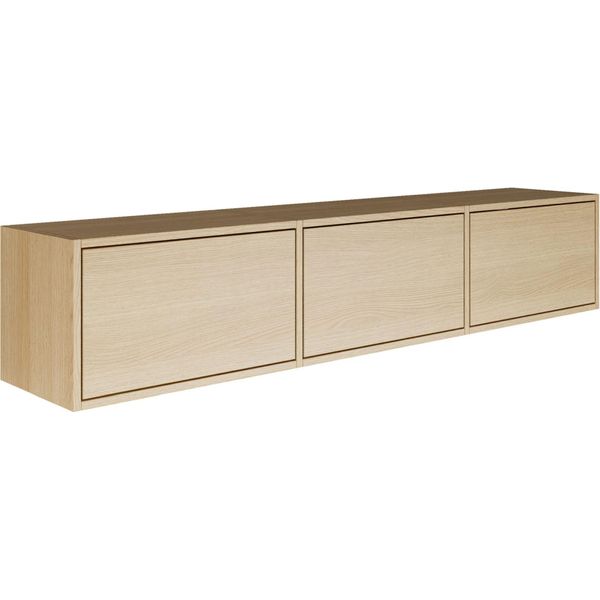 Selsey Framme - Pannello Tv Pensile A Tre Ante, Rovere Effetto Legno, 150 Cm-image