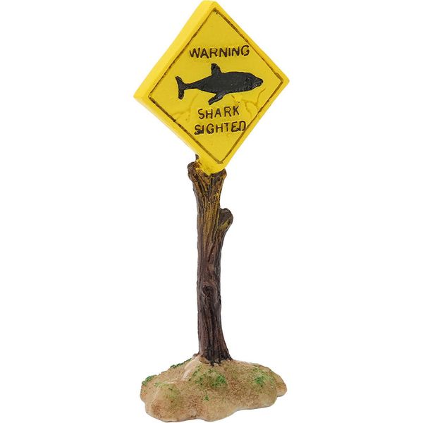 Squalo Pannello Di Avvertimento Acquario Decorazione Divertente Serbatoio Di Pesce In Resina Ornamenti Per Tutti I Tipi Di Paesaggio-image