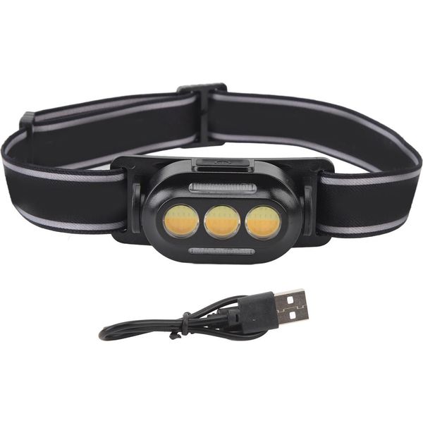 Lampada Frontale Cob Led Ad Alta Luminosità Lampada Frontale Portatile Ricaricabile Multifunzionale Con Indicatori Per Il Campeggio E La Pesca-image