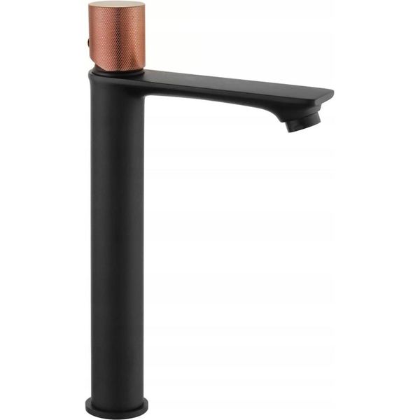 Mexen Royo One Rubinetteria Lavabo Alta, Nero/Oro Rosa - 72211-76-image