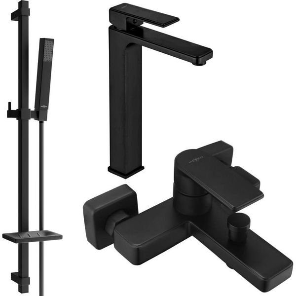 Mexen Mino DQ77 Set Da Bagno, Nero - 72413DQ77-70-image