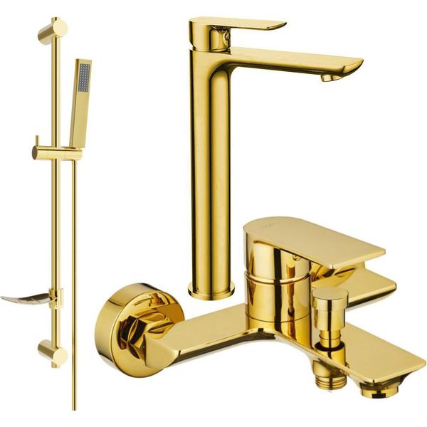 Mexen Alfa DF02 Set Vasca Da Bagno, Dorato - 745713DF02-50-image