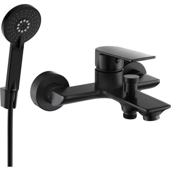 Mexen Alexa R40 Rubinetto Da Bagno Con Set Doccia, Nero - 7123R40-70-image