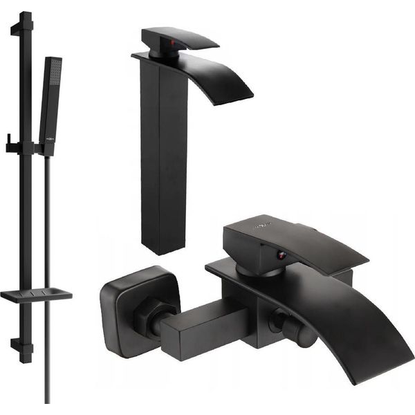 Mexen Aries DQ77 Set Da Bagno, Nero - 744813DQ77-70-image