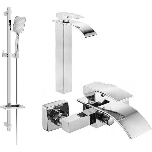 Mexen Aries DQ62 Set Da Bagno, Cromo - 744813DQ62-00-image