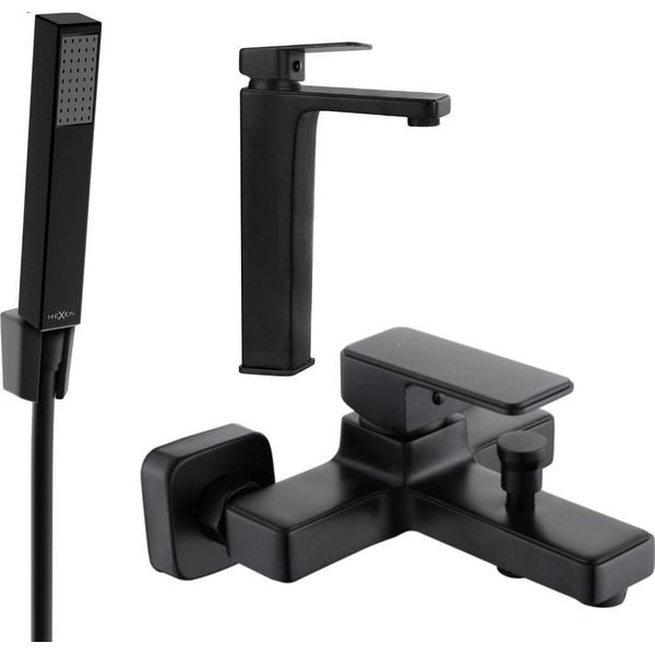 Mexen Cetus R77 Set Vasca, Nero - 744313R77-70-image