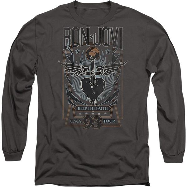 Bon Jovi - Maglietta "Keep The Faith"" Per Uomo/Donna Unisex TV20688 (L) (Carbone)"-image