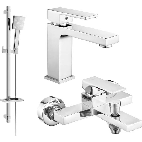 Mexen Uno DQ45 Set Da Bagno, Cromo - 71403DQ45-00-image