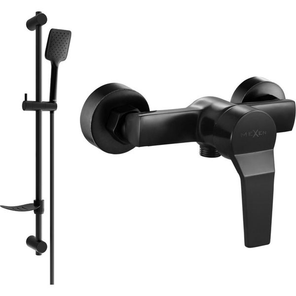 Mexen Caro DF62 Batteria Doccia Con Set Doccia, Nero - 74664DF62-70-image