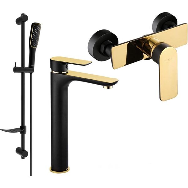 Mexen Alfa DF49 Set Doccia, Nero/Oro - 745714DF49-75-image