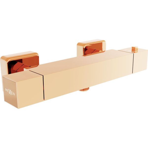 Mexen Cube Termostatico Rubinetto Doccia, Oro Rosa - 77200-60-image