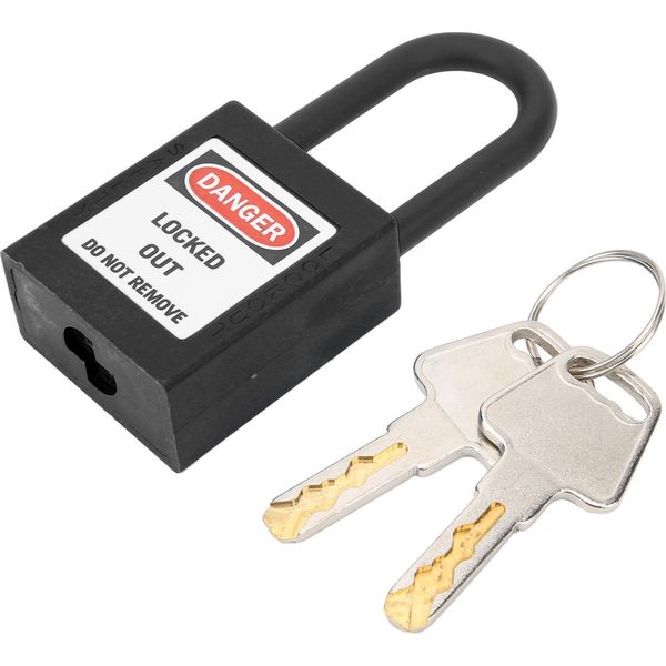Lucchetto 38 Mm Lockout Tagout Lucchetto Di Sicurezza Isolato In Nylon Resistente Alla Corrosione Con Chiavenero-image