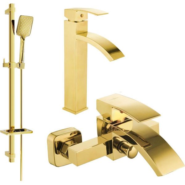 Mexen Libra DQ62 Set Vasca Da Bagno, Dorato - 745113DQ62-50-image