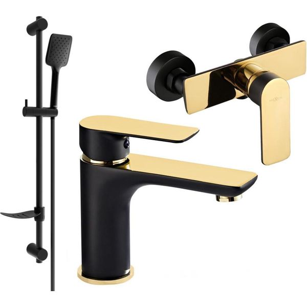 Mexen Alfa DF62 Set Doccia, Nero/Oro - 745704DF62-75-image