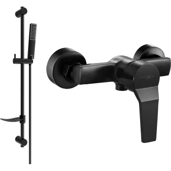 Mexen Caro DF72 Batteria Doccia Con Set Doccia, Nero - 74664DF72-70-image