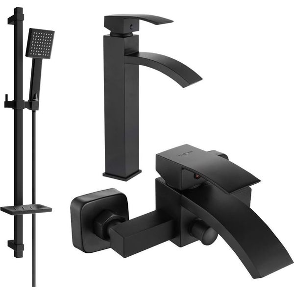 Mexen Libra DQ45 Set Da Bagno, Nero - 745113DQ45-70-image