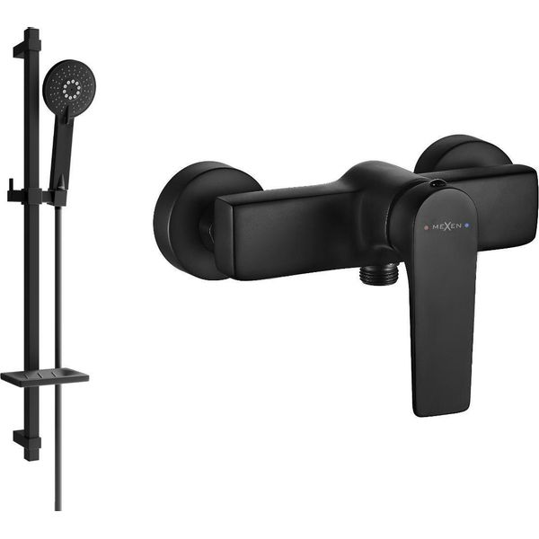 Mexen Lynx DQ40 Rubinetto Doccia Con Set Doccia, Nero - 74594DQ40-70-image