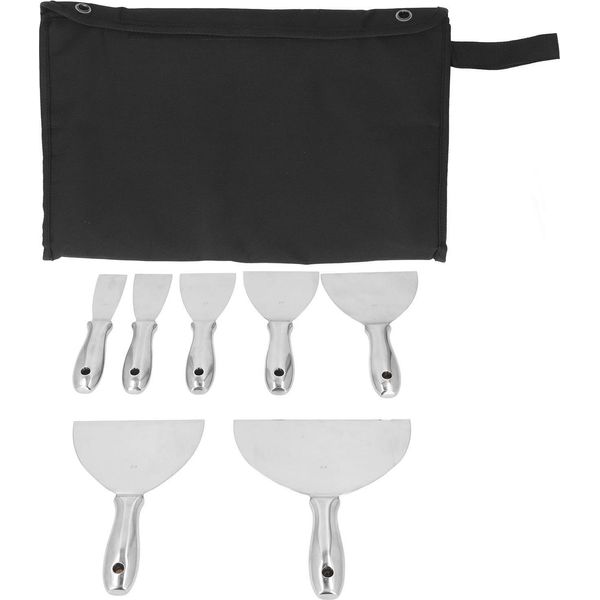 Coltello Per Stucco In Acciaio Inox Da 7 Pezzi, Raschietto Per Vernice Per Riparare Il Muro A Secco, Rimuovere La Carta Da Parati, Applicare Intonaco, Cemento, Intonaco Artigianale, Ecc-image