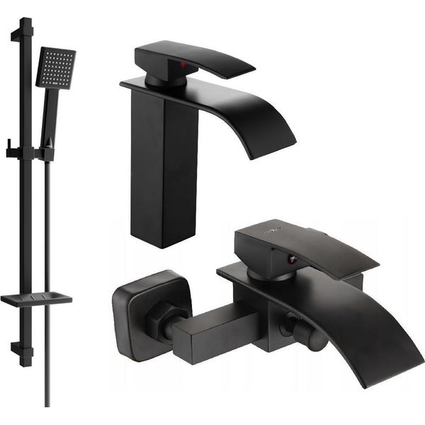 Mexen Aries DQ45 Set Da Bagno Nero - 744803DQ45-70-image