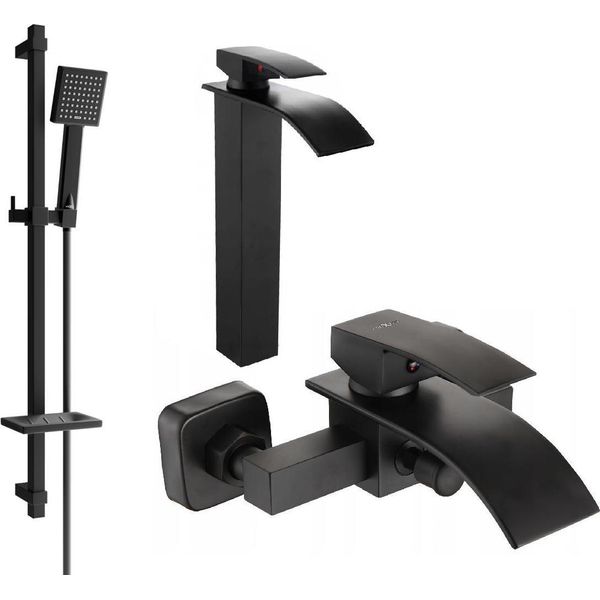 Mexen Aries DQ45 Set Da Bagno, Nero - 744813DQ45-70-image