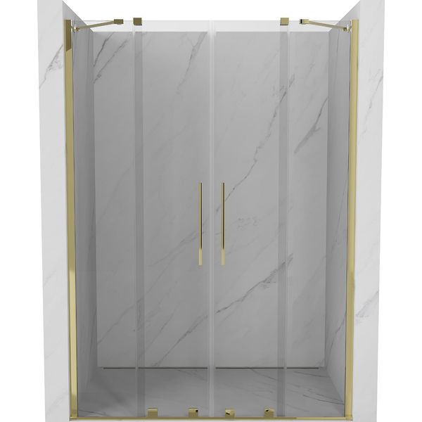 Mexen Velar Duo Porte Doccia Scorrevoli 150 Cm, Trasparenti, Dorate - 871-150-000-02-50-image