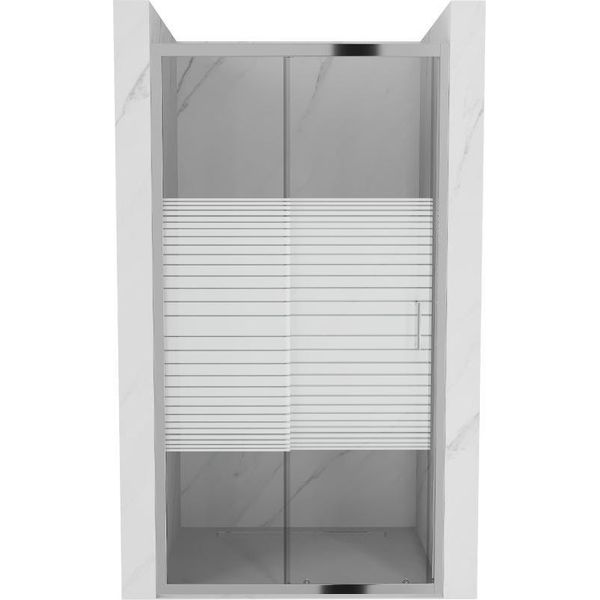 Mexen Apia Porta Doccia Scorrevole 125 Cm, Righe, Cromo - 845-125-000-01-20-image