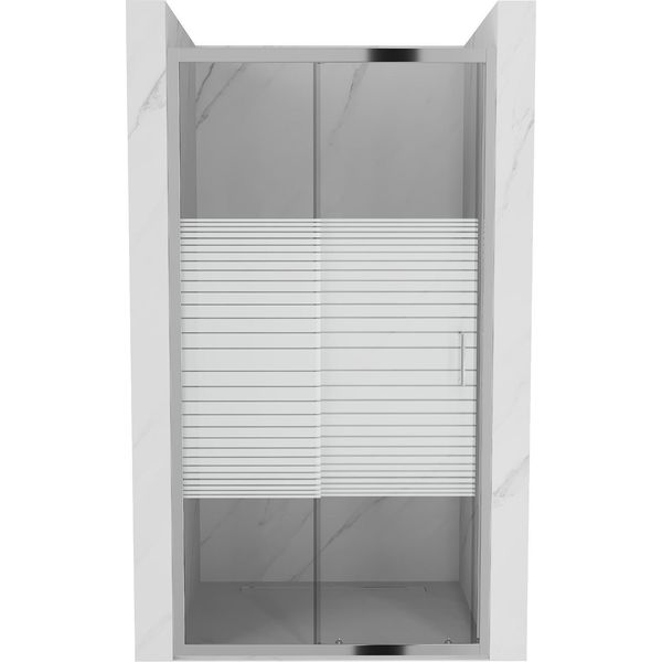 Mexen Apia Porta Doccia Scorrevole 90 Cm, Fasce, Cromo - 845-090-000-01-20-image