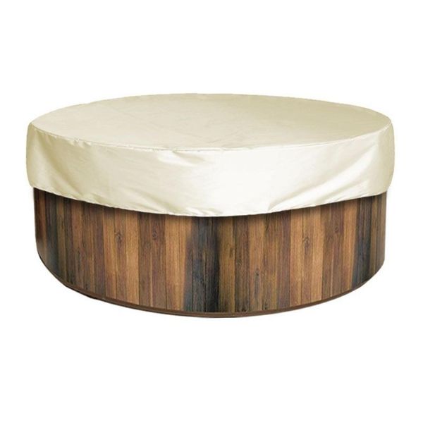 190X30 Cm Copertura Rotonda Per Piscina Protezione Solare Per Piscine Gonfiabili, Piscine Interrate, Colore: Beige-image