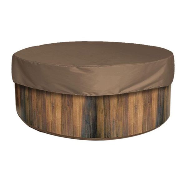 190X30 Cm Copertura Rotonda Per Piscina Protezione Solare Per Piscine Gonfiabili, Piscine Interrate, Colore: Marrone-image