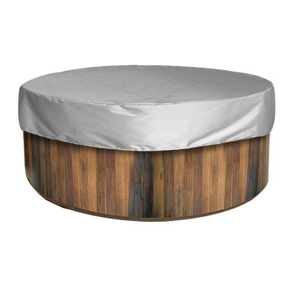 190X30 Cm Copertura Rotonda Per Piscina Protezione Solare Per Piscine Gonfiabili, Piscine Interrate, Colore: Grigio-image
