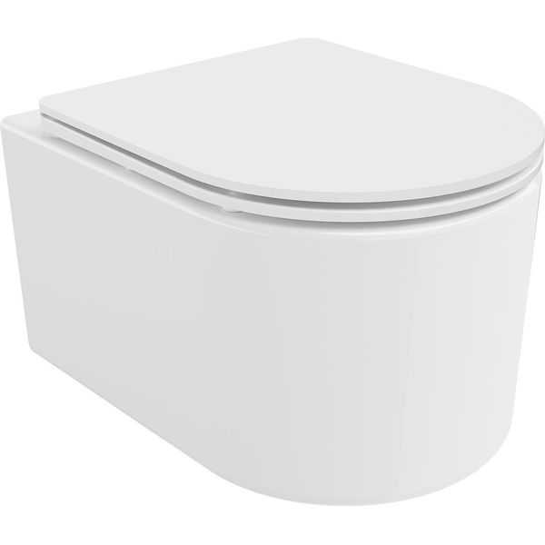 Mexen Sofia Vaso Wc Rimless Tornado Con Sedile A Chiusura Rallentata Slim, Duroplast, Bianco Lucido - 30540300T-image