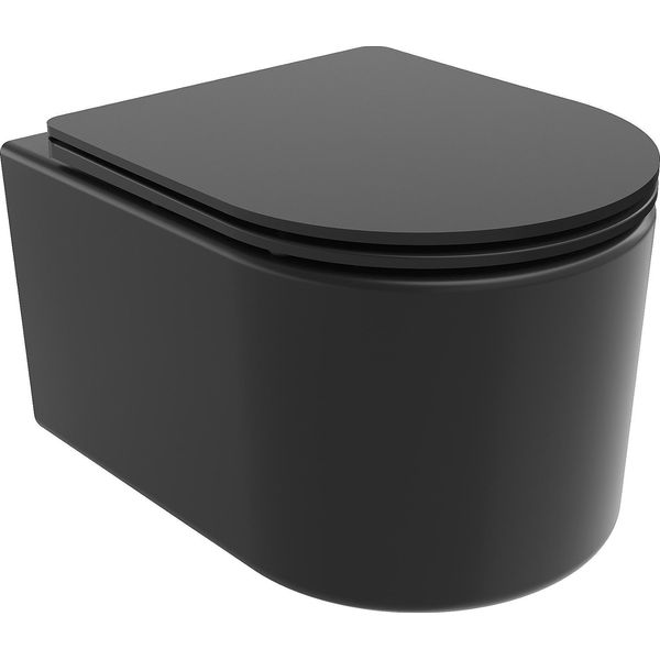 Mexen Sofia Wc Sospeso Rimless Tornado Con Sedile Slim A Chiusura Rallentata, Duroplast, Nero Opaco - 30541085T-image
