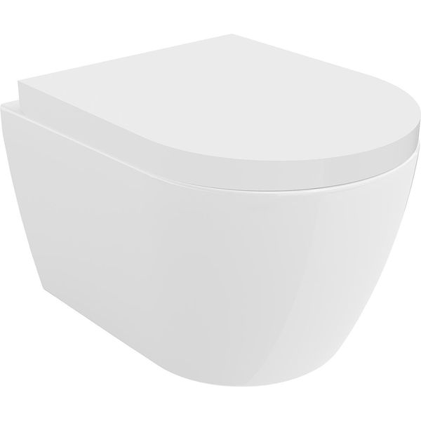 Mexen Carmen Wc Sospeso Rimless Tornado Con Sedile A Chiusura Rallentata Duroplast, Bianco Lucido - 30880200T-image