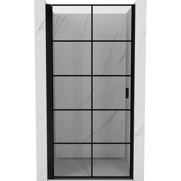 Mexen Mist-B Porta Doccia Battente Sinistra 90 Cm, Griglia Nera, Nero - 8A2-090-000-70-77-L-image