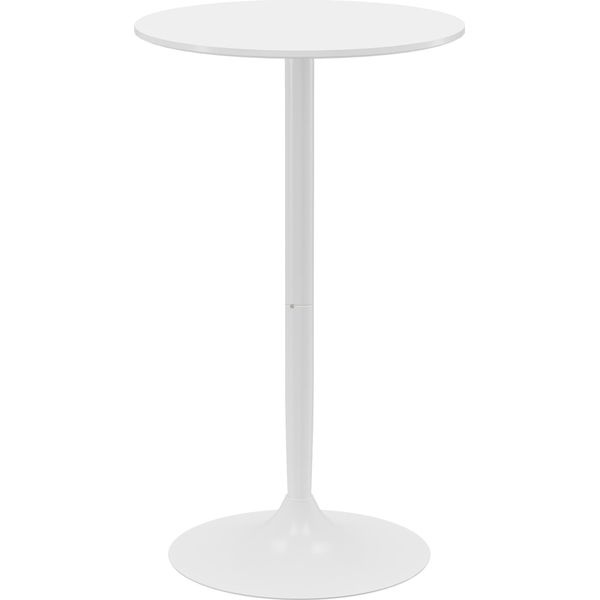 Tavolo Bar Rotondo, 60 Cm, Regolabile In Altezza - Bianco-image