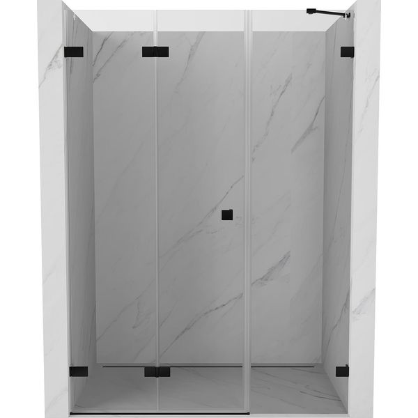 Mexen Lunar-F Porta Doccia Pieghevole Sinistra 150 Cm, Trasparente, Nero - 836S-150-050-70-00-L-image