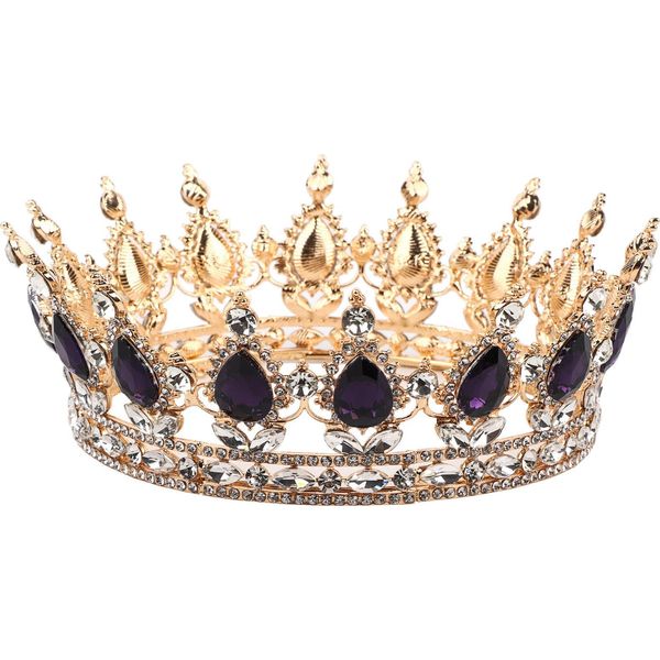 Gioielli Per Capelli Da Sposa Tiara Di Strass Corona Rotonda Gioielli Da Sposa Fatti A Mano-image